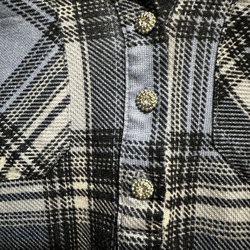 New York Laundry Women's Plaid Flannel Collared Roll Tab Blouse Pockets L - Picture 3 of 6